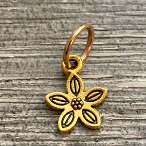 5/$10❤️❤️❤️NEW BRASS FLOWER CHARM PENDANT